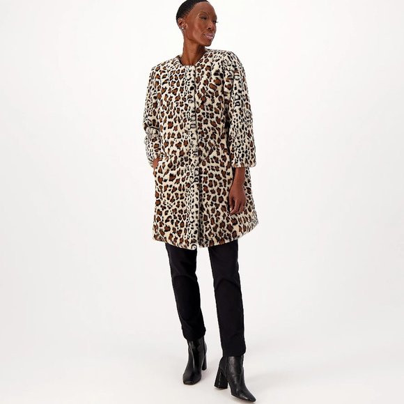 dennis basso Jackets & Blazers - Dennis Basso Sheared Faux Fur Topper